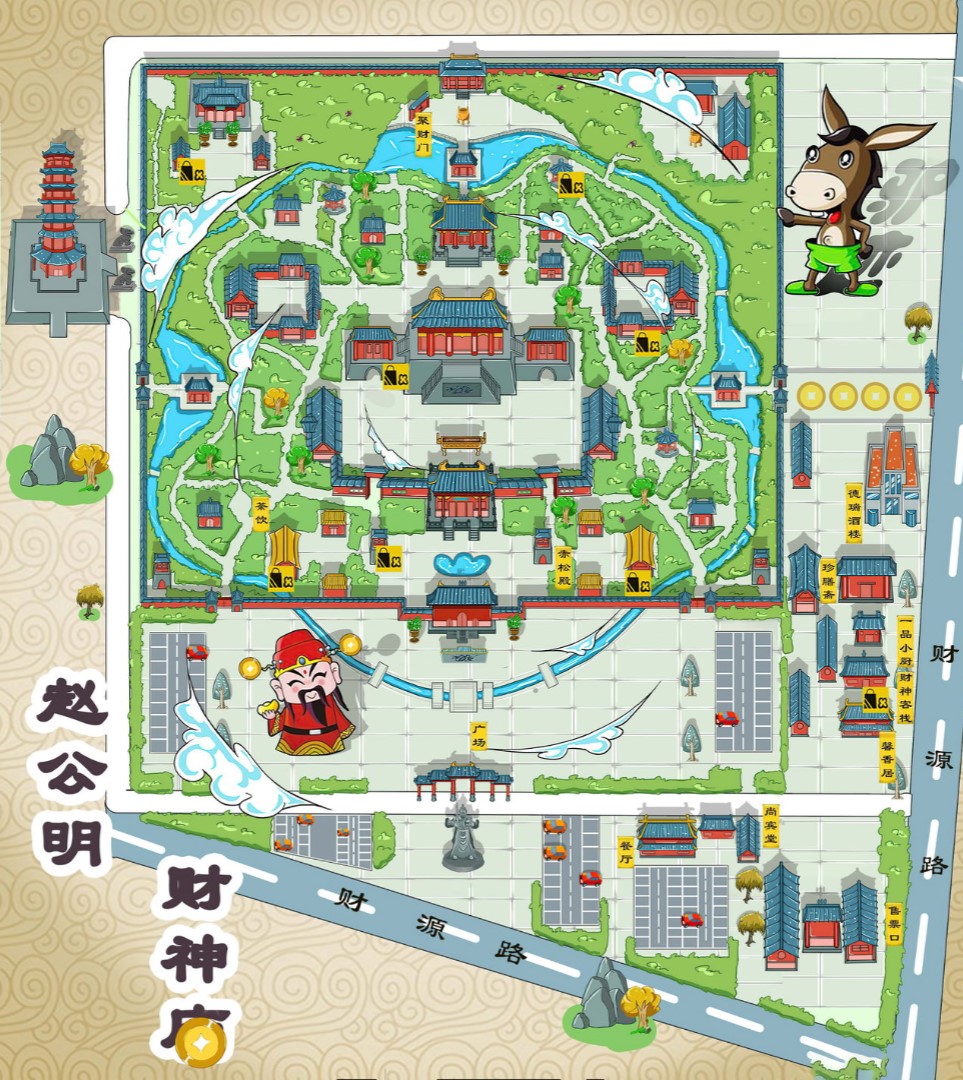 建昌寺庙类手绘地图
